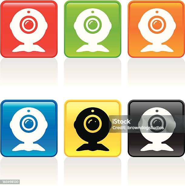Icona Webcam - Immagini vettoriali stock e altre immagini di Arancione - Arancione, Bianco, Blu