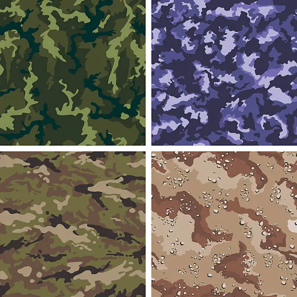 Vector illustration of Vector Camouflage - Seamless Tiles