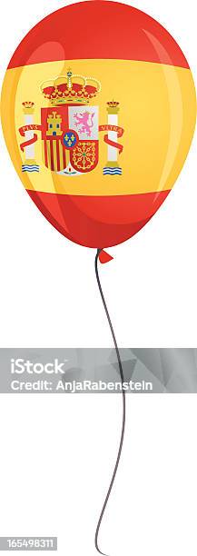 Balão Com Bandeira Espanhola - Arte vetorial de stock e mais imagens de Bandeira - Bandeira, Bandeira da Espanha, Clip Art