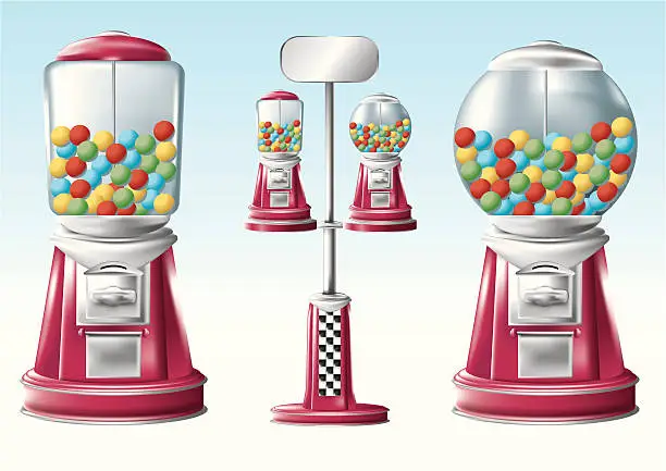 Vector illustration of Classic Bubble Gum Machine