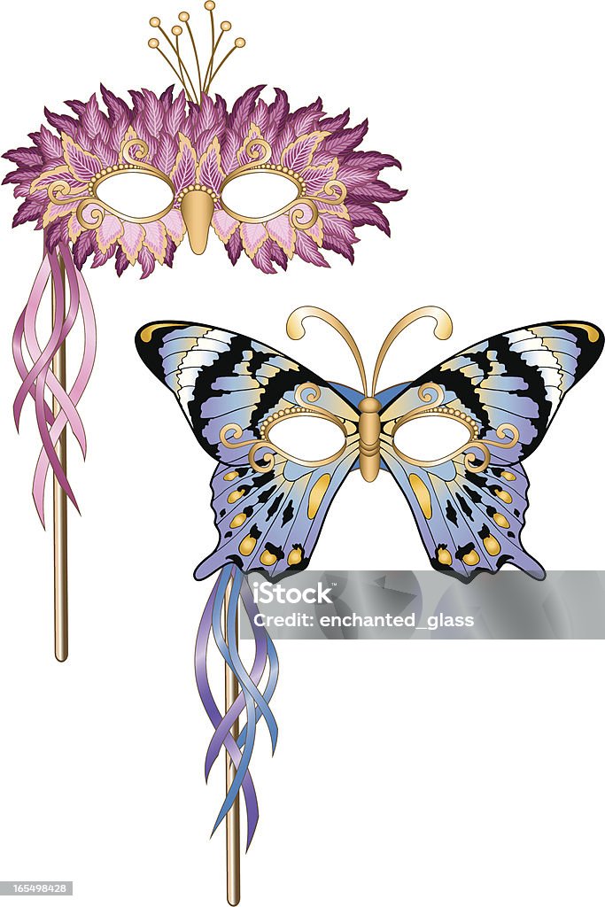 Butterfly/ptak Mardi Gras maski strony balowa - Grafika wektorowa royalty-free (Mardi Gras)