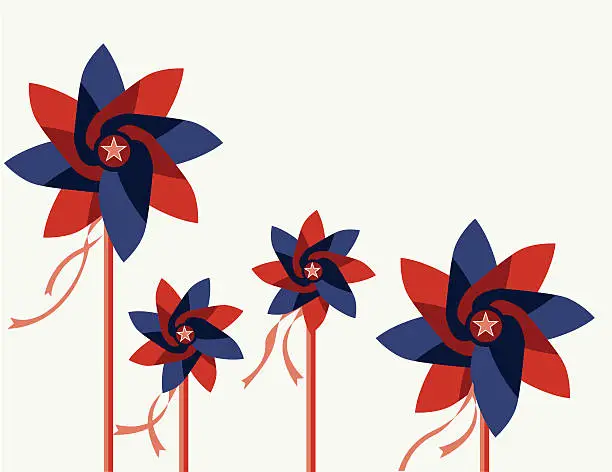 Vector illustration of Patriotic Pinwheels