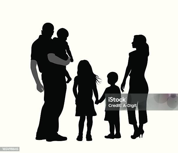 Family Vector Silhouette Stock Illustration - Download Image Now - Family, In Silhouette, Child