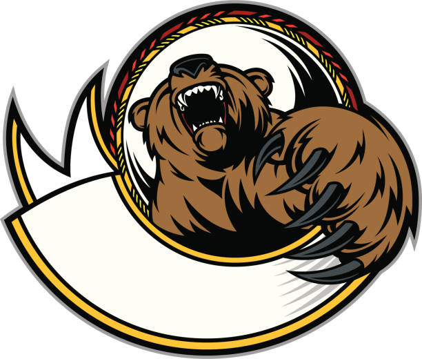 Bear Claw & Growl This is a print ready version of a Bear Attacking. This file has a Black and white companion also available for downloading. The file is provided in Illustrator CS2, version 8 EPS and a 12x11 inch 300dpi high-rez jpg. predator teeth stock illustrations