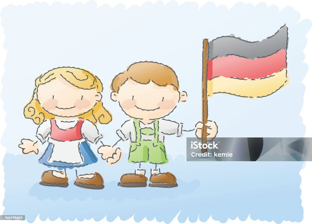 scribbles: world kids-Deutschland - Lizenzfrei Aquarell Vektorgrafik
