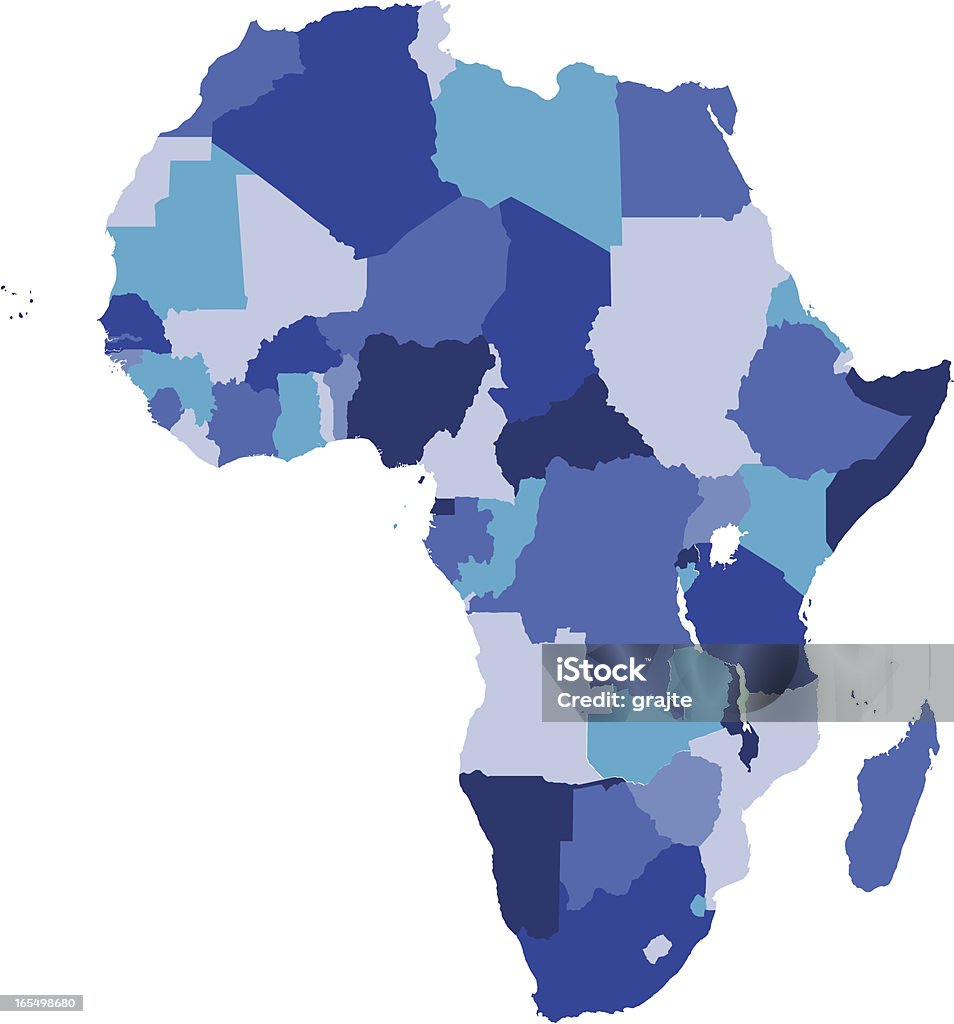 Mapa Afryki - Grafika wektorowa royalty-free (Afryka)