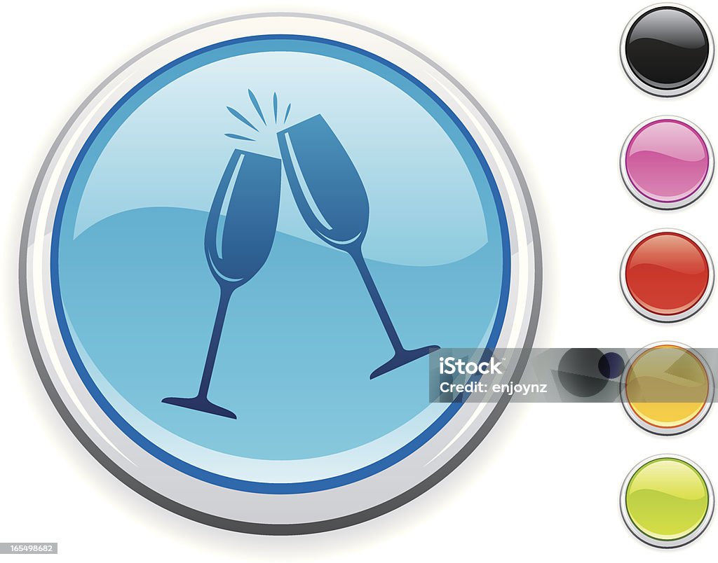 Champagner-Gläser-Symbol - Lizenzfrei Bedienungsknopf Vektorgrafik