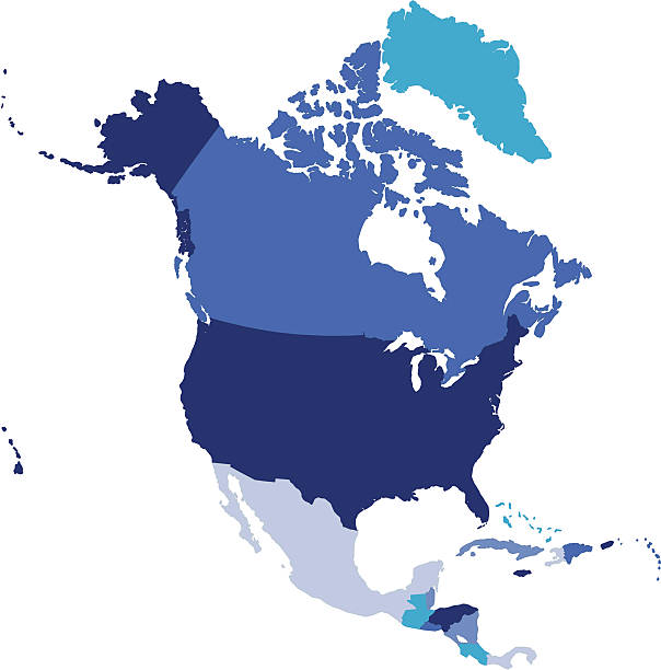USA & North America vector art illustration