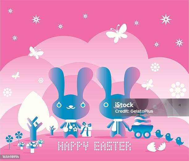 Easter Bunny Stock Vektor Art und mehr Bilder von Baum - Baum, Blume, Comic - Kunstwerk