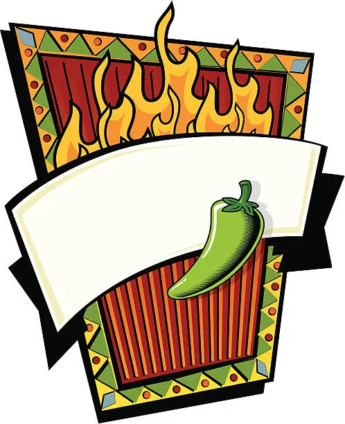 Vector illustration of CHILI LABEL TWO