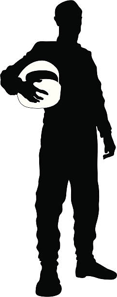 Race Car Driver Silhouette of a race car driver. File including an editable EPS file and a large JPG file.  race car driver stock illustrations