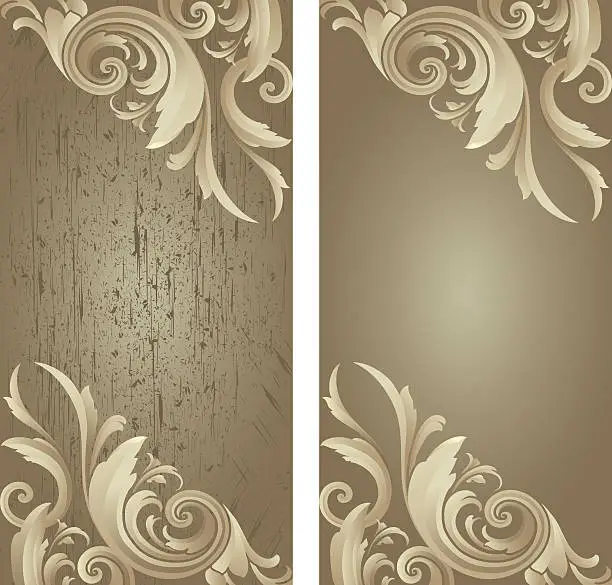 Vector illustration of Silvery Scroll Grunge