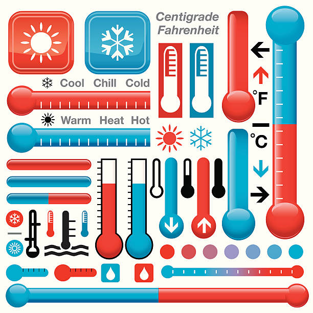 Red &amp; Blue = Hot and Cold http://dl.dropbox.com/u/38654718/istockphoto/Media/download.gif thermometer gauge stock illustrations