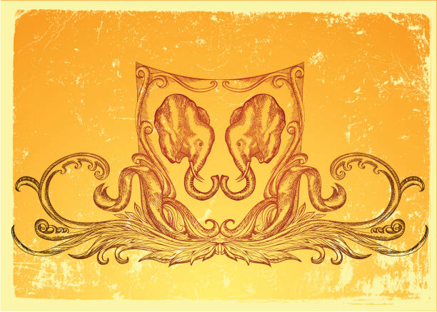 Elephant Shield Pattern Double Elephant Illustrations, Royalty-Free Vector Graphics & Clip Art ...