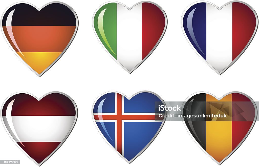 Bandeira de coração colecção - Royalty-free Símbolo do Coração arte vetorial