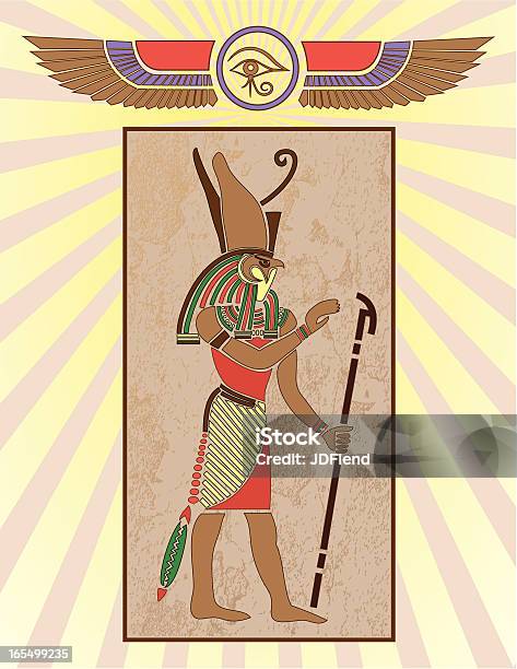 Egitto Hieroglyph Pannello Horo - Immagini vettoriali stock e altre immagini di Horo - Horo, Geroglifico, Uccello