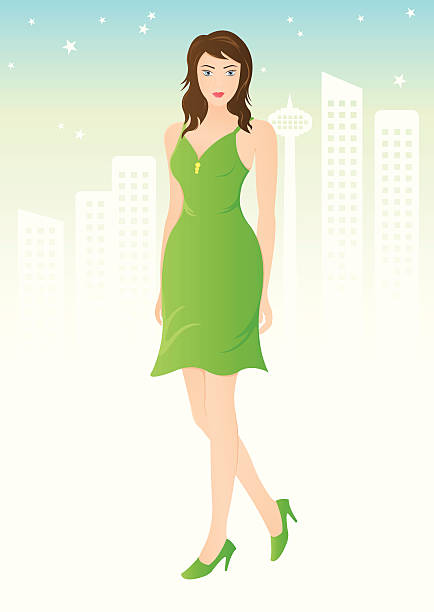 Girl going to pub vector art illustration