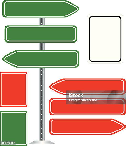 Ilustración de Señales De Carretera y más Vectores Libres de Derechos de Blanco - Color - Blanco - Color, Clip Art, Conceptos y temas
