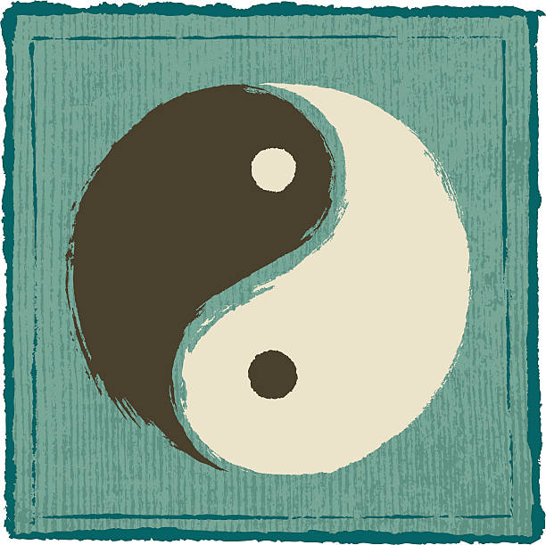 yin und yang-symbol - taoismus stock-grafiken, -clipart, -cartoons und -symbole