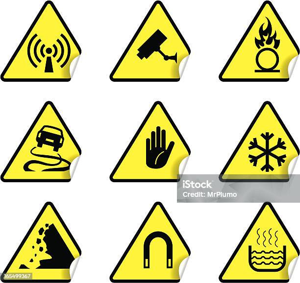 안전 경고 스티커별 세트 2 개념에 대한 스톡 벡터 아트 및 기타 이미지 - 개념, 경계 표지, 경고 기호