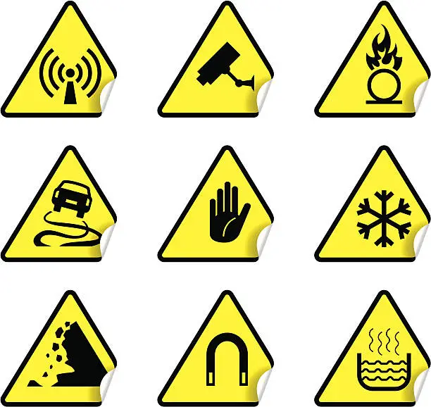 Vector illustration of Safety Warning Sticker Set 2