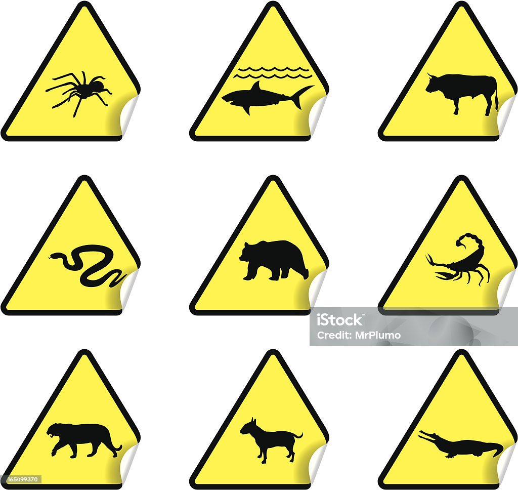 Safety Warning Sticker Set 4 A set of safety and warning stickers (set 4) Icon Symbol stock vector