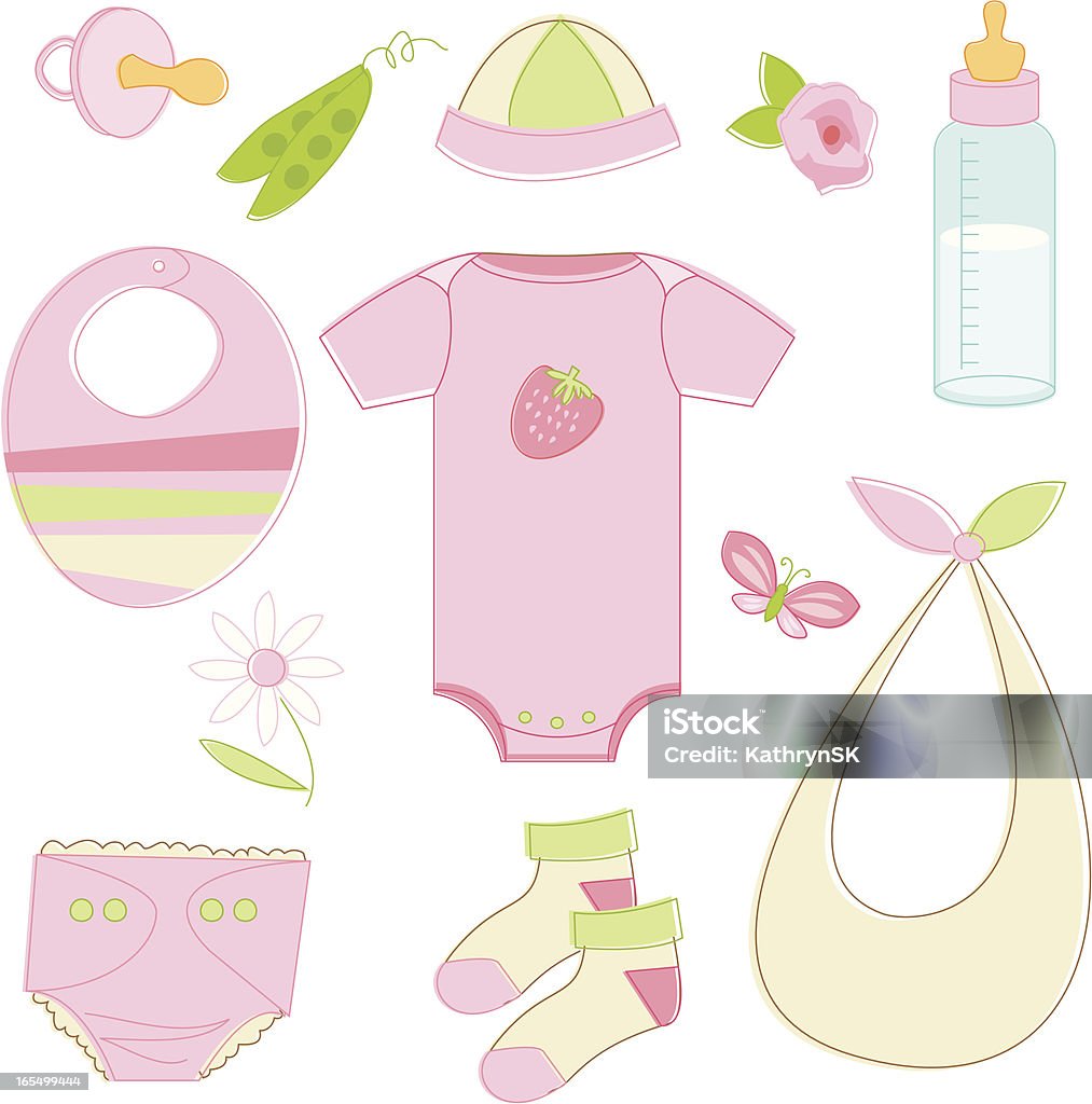 Rosa Accessori Per Neonati - Immagini vettoriali stock e altre immagini di  Abbigliamento da neonato - Abbigliamento da neonato, Accessorio personale,  Attrezzatura per neonato - iStock