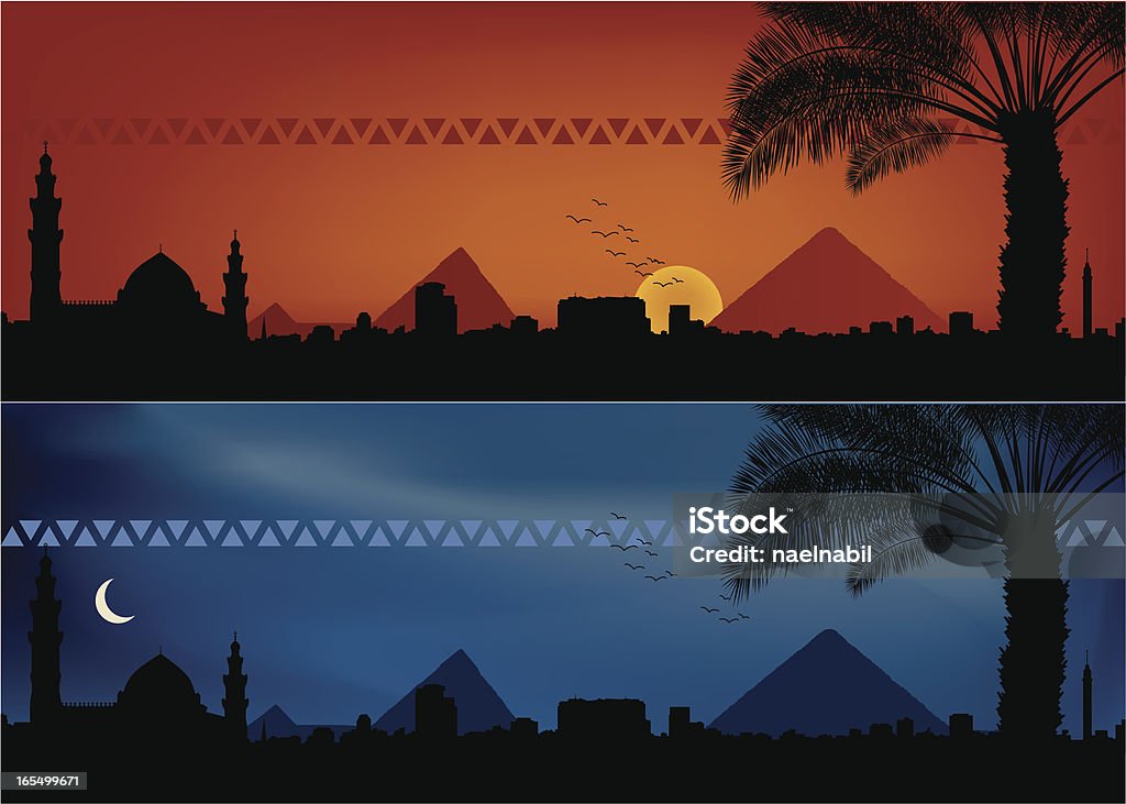 Cultura egiziana - arte vettoriale royalty-free di Ambientazione esterna