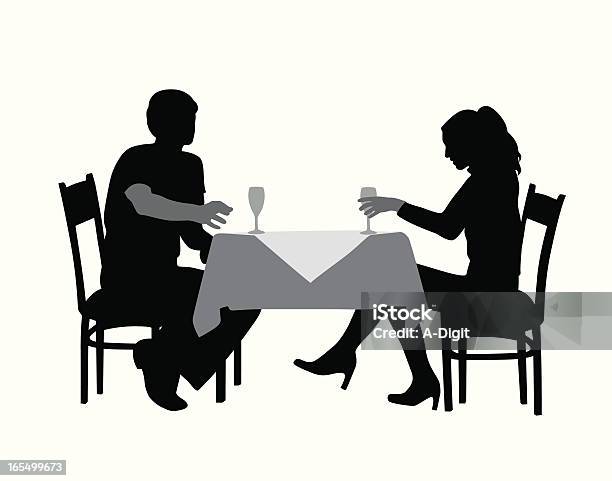 Romanticdinner - Immagini vettoriali stock e altre immagini di Cena - Cena, Persone, Stare seduto