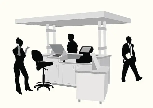 Vector illustration of Information Kiosk Vector Silhouette