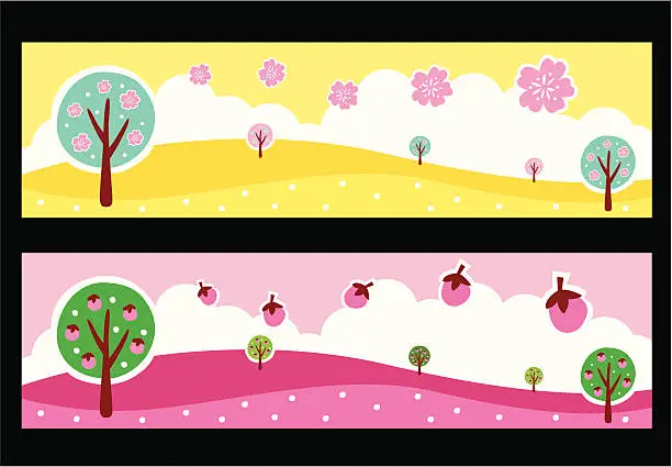 Vector illustration of Blossom sakura banner