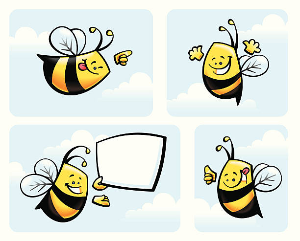 Bees vector art illustration