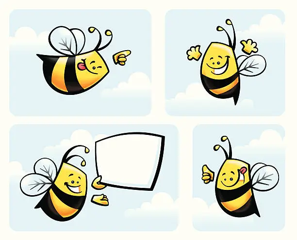 Vector illustration of Bees