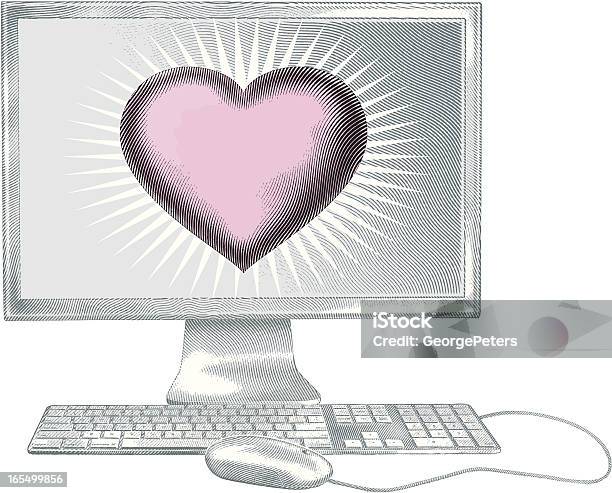 Romance De Internet - Arte vetorial de stock e mais imagens de Gravação - Gravação, Imagem Gravada, Símbolo do Coração