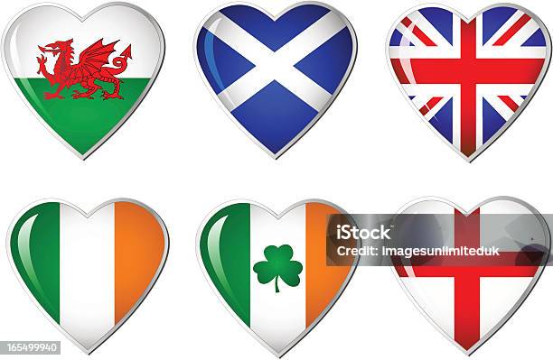 Herz Flagge Kollektion Stock Vektor Art und mehr Bilder von Abzeichen - Abzeichen, England, Englische Flagge