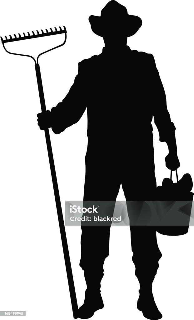 Farmer Silhouette of a farmer. File including an editable EPS file and a large JPG file.  Farmer stock vector