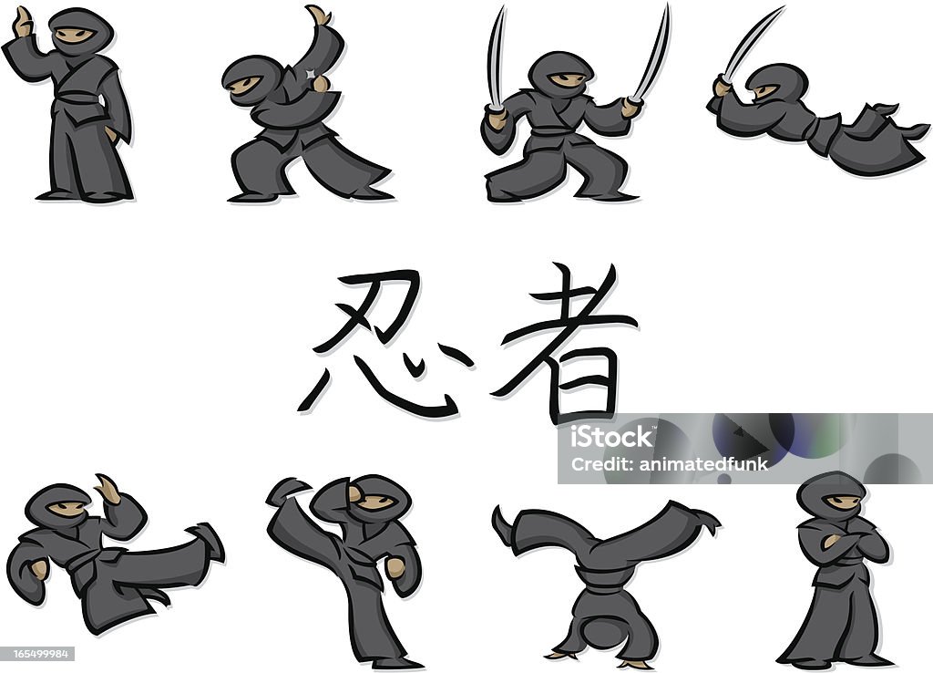 Pequeños Ninjas - arte vectorial de Actividad libre de derechos