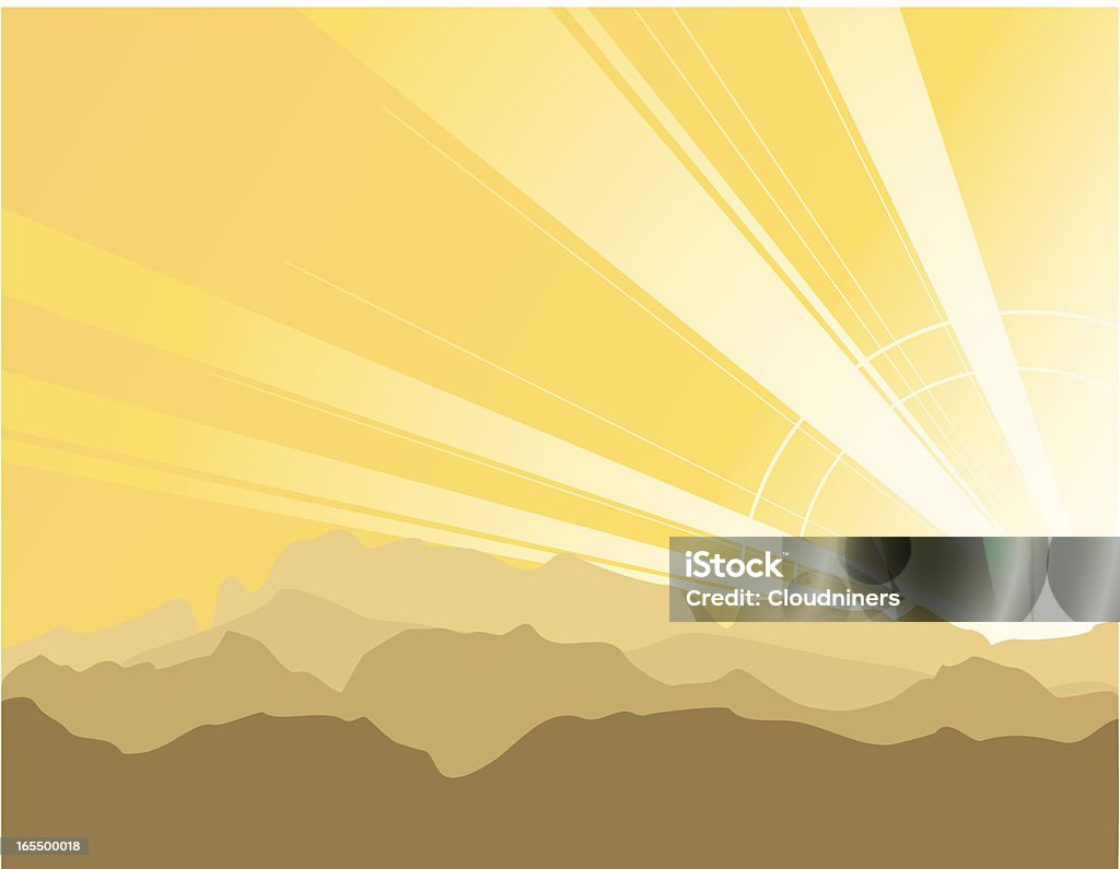 Золотой восход солнца и горы - Векторная графика Векторная графика роялти-фри
