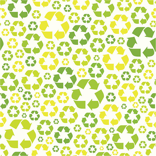Seamless recycling symbol pattern vector art illustration