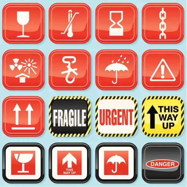 Vector illustration of Plastic warning Icons