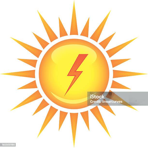 Energia Solar - Arte vetorial de stock e mais imagens de Amarelo - Amarelo, Clip Art, Eletricidade