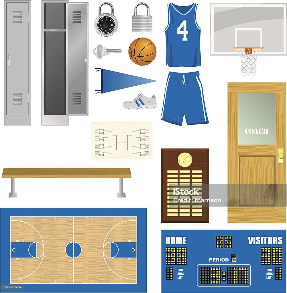 Wektor koszykówki elementy - Grafika wektorowa royalty-free (Kort)