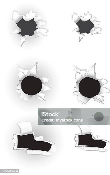 Paper Holes Stock Illustration - Download Image Now - Broken, Conceptual Symbol, Cracked