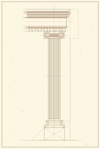 Vetor Greek Column Blueprint