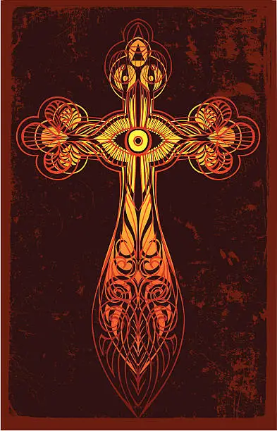 Vector illustration of mystical crucifix