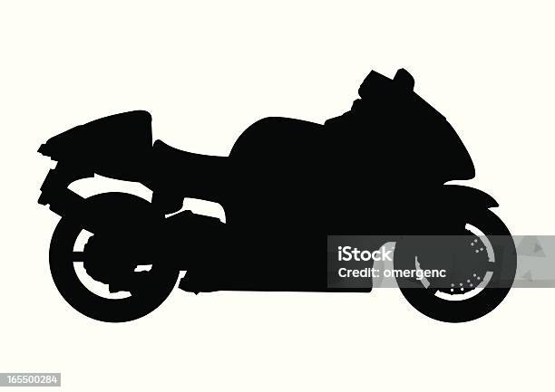 Ilustración de Motocicleta y más Vectores Libres de Derechos de Motocicleta - Motocicleta, Carrera, Color negro