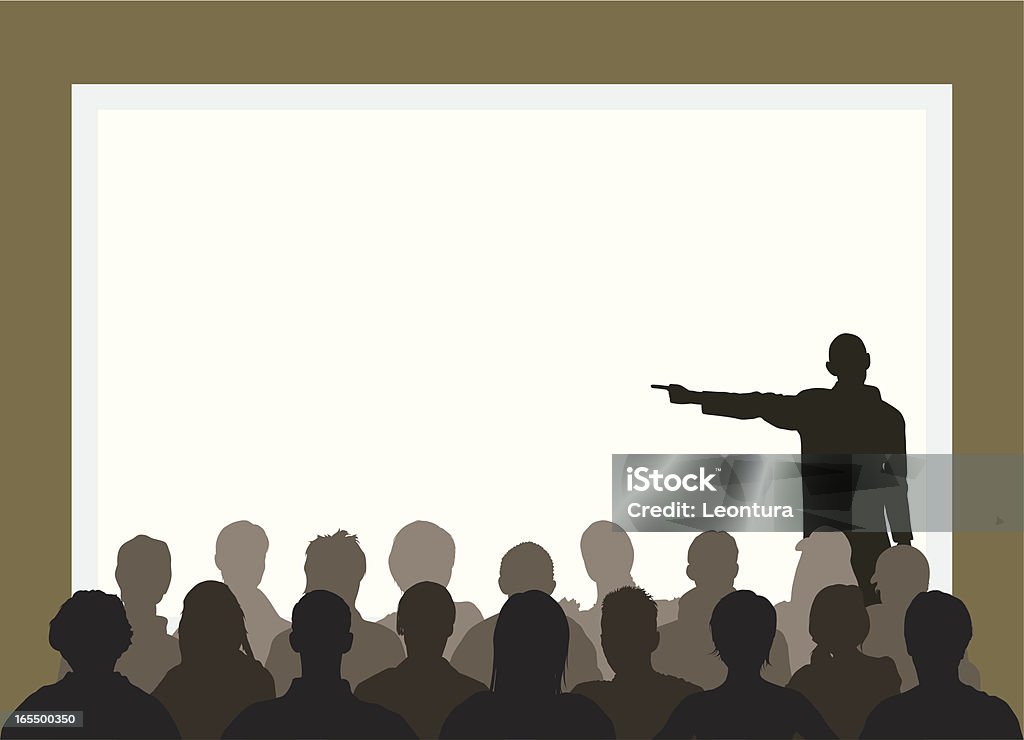 Presenting... The man is complete and on a separate layer. Adult stock vector