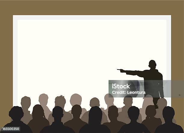 Presenting Stock Illustration - Download Image Now - Adult, Audience, Back Lit