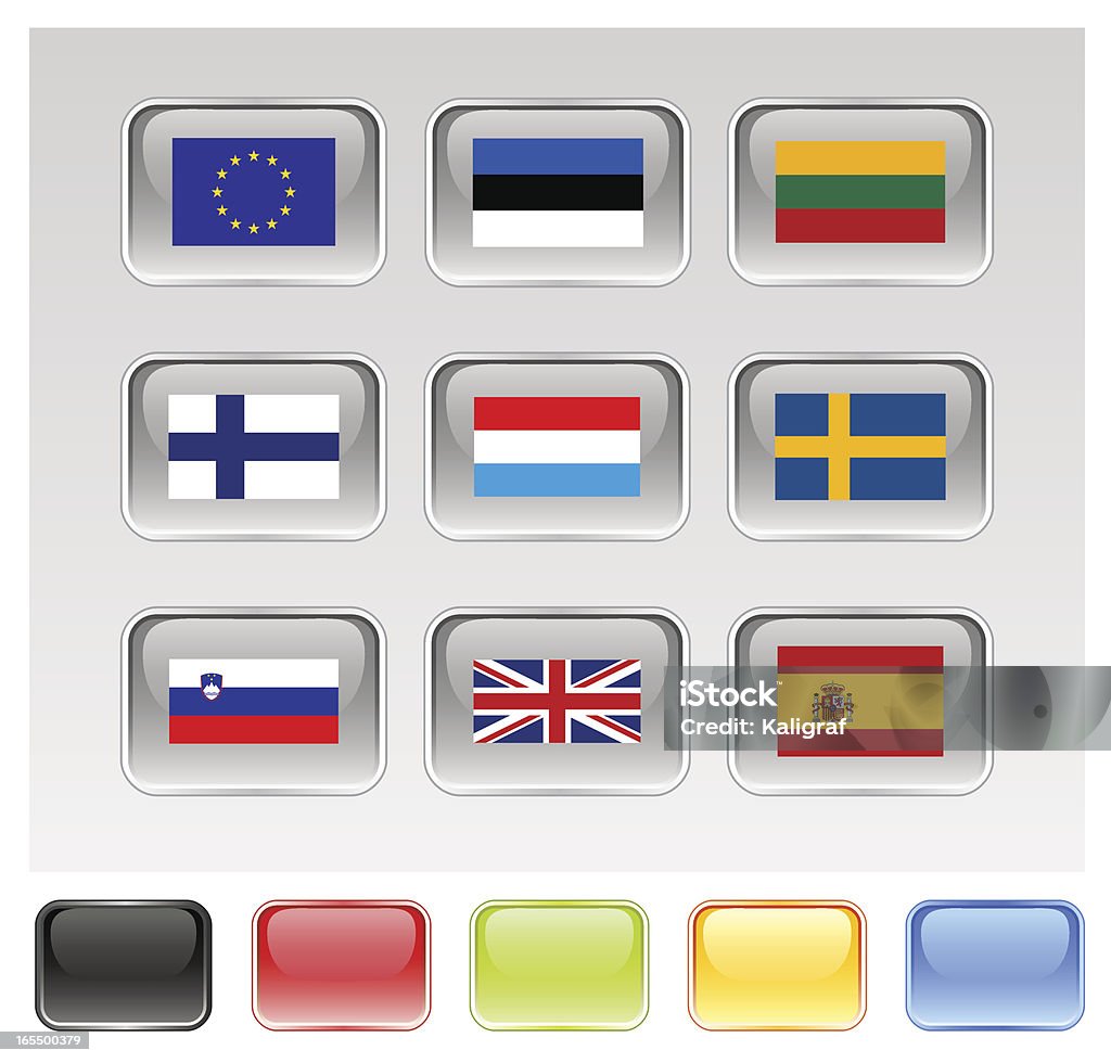 Banderas de la Unión Europea, serie 3/3 - arte vectorial de Amarillo - Color libre de derechos