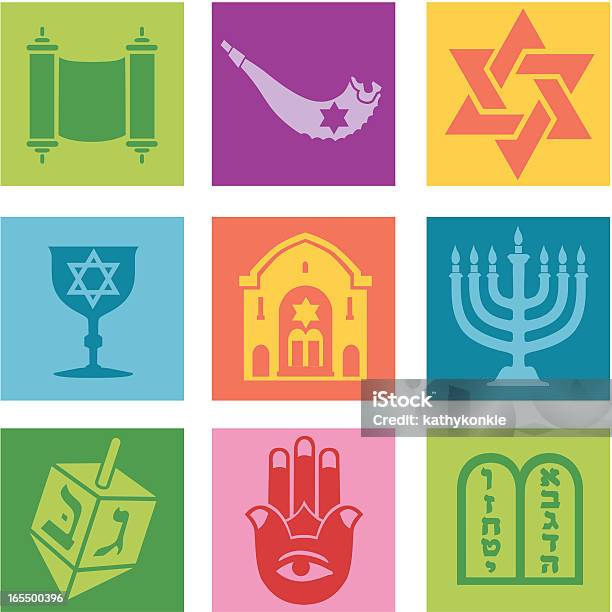 Żydowska Ikony - Stockowe grafiki wektorowe i więcej obrazów Judaizm - Judaizm, Ikona, Dziesięć przykazań